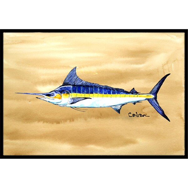 Carolines Treasures Swordfish On Sandy Beach Indoor and Outdoor Mat- 18 x 27 in. 8754MAT - main